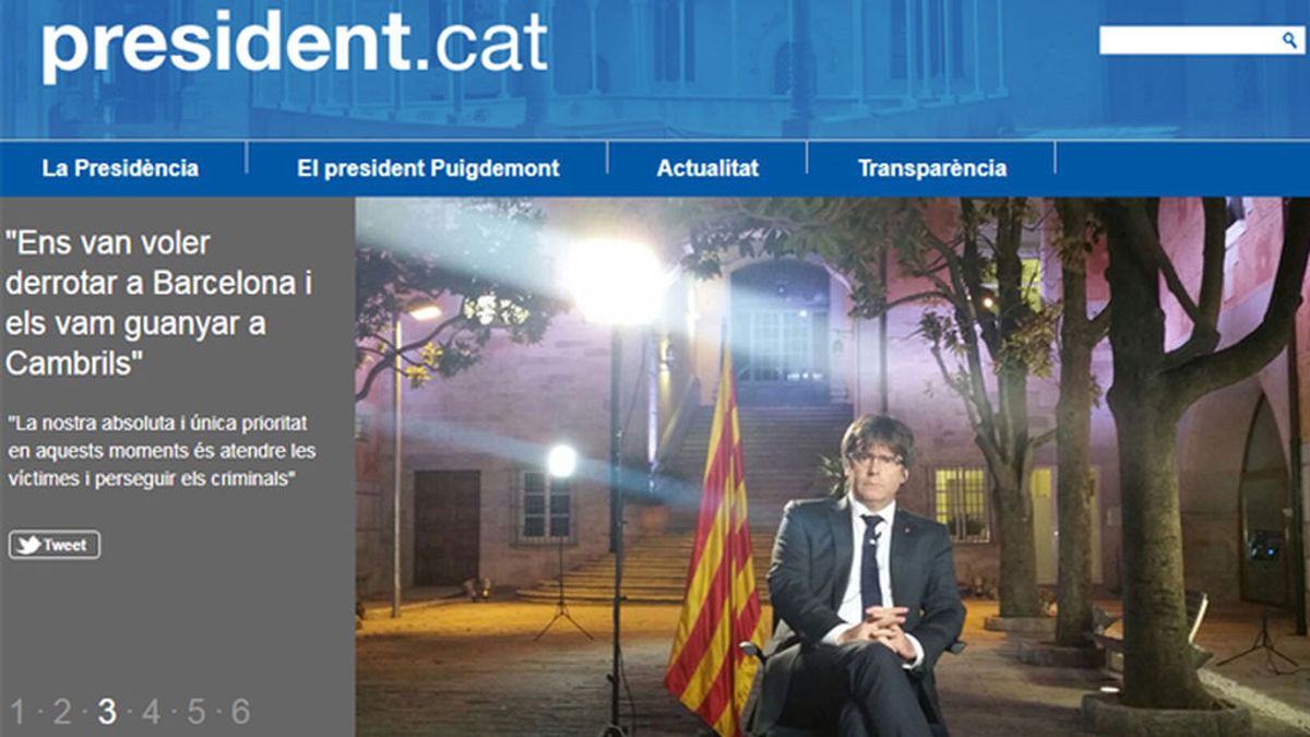 Lanzan la web 'president.exili' tras el cierre de la web del presidente de la Generalitat