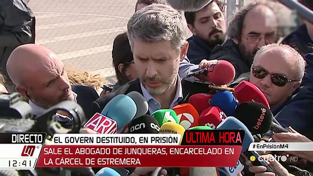El abogado de Junqueras sugiere maltrato durante el traslado de los detenidos