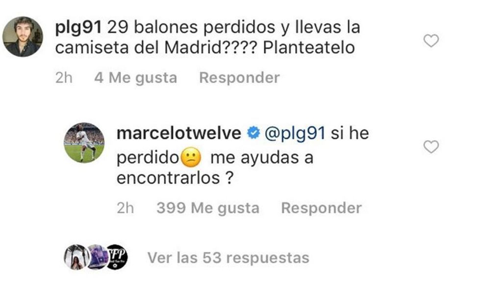 El 'Zasca' de Marcelo a un aficionado que le recriminó los balones que pierde