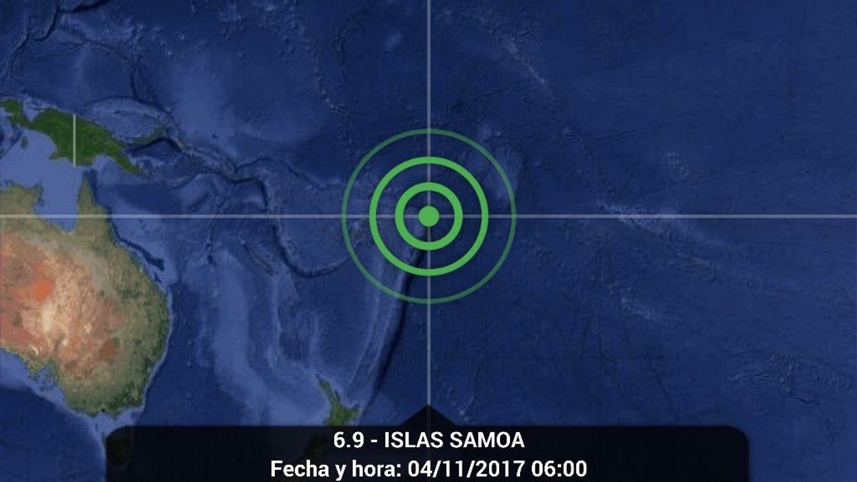 Registrado un seísmo de intensidad 6,9 sin alerta de tsunami a al suroeste de Samoa