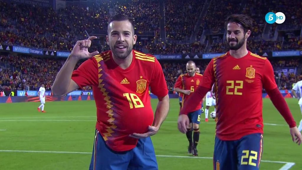 ¡Gol de Jordi Alba! El lateral abre la lata y celebra con dedicatoria muy especial (1-0)