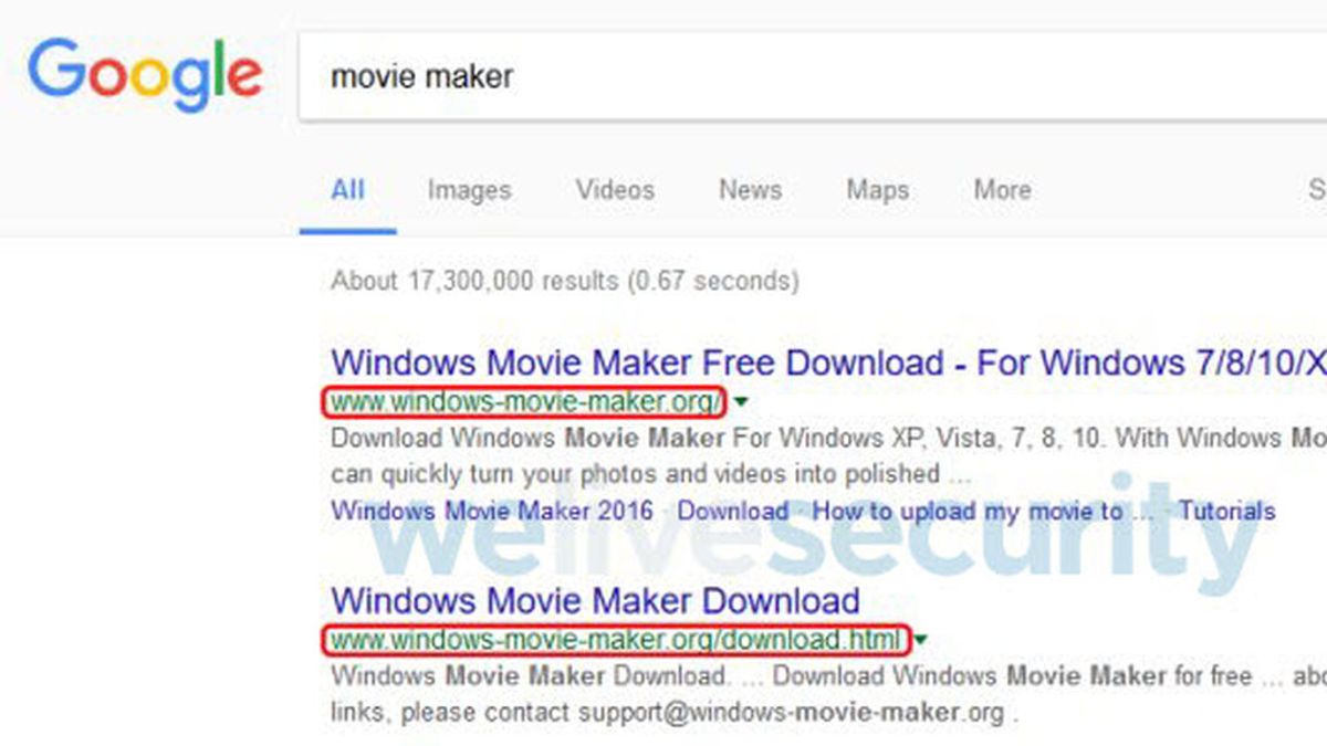 Una versión falsa de Windows Movie Maker que exige dinero ocupa los primeros puestos de búsqueda en Google