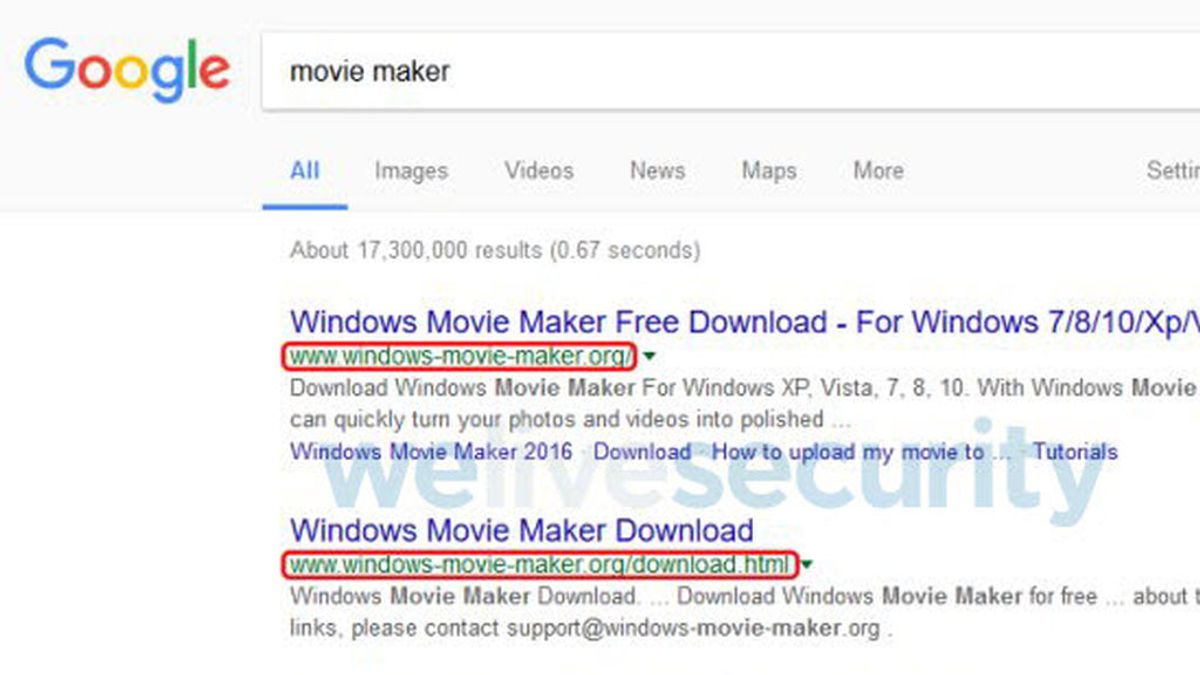 Una versión falsa de Windows Movie Maker