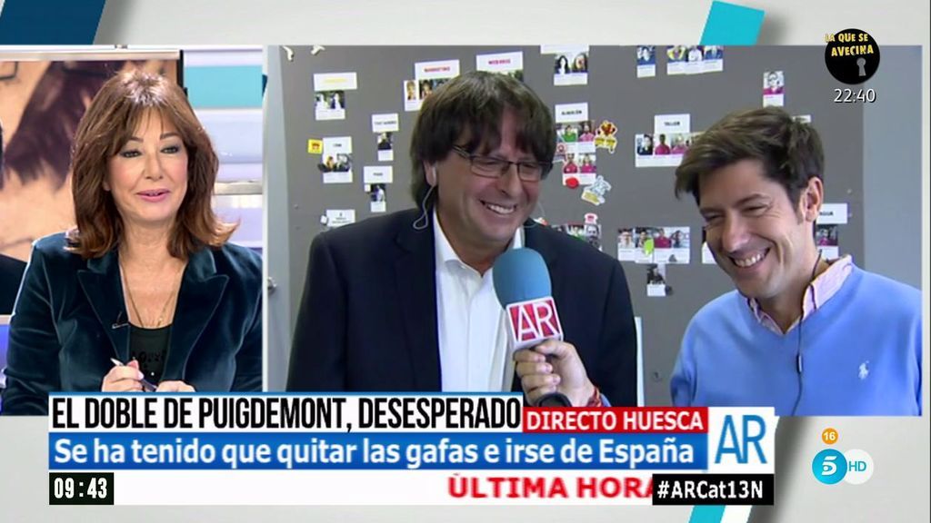 El doble de Puigdemont intenta ligar con Ana Rosa: “Si quieres te lo cuento en la intimidad”
