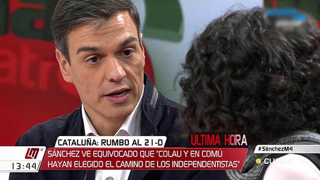 Sánchez: "Colau ha tomado una posición equivocada, apoyar a los independentistas"