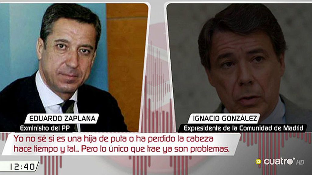 Así se refieren Ignacio González y Eduardo Zaplana a Esperanza Aguirre