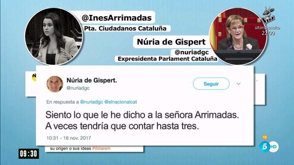 El rifirrafe en Twitter entre Inés Arrimadas y la expresidenta del Parlament