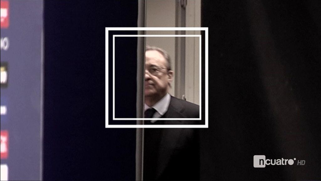 Florentino Pérez bajó al vestuario del Madrid al final del encuentro en el Metropolitano