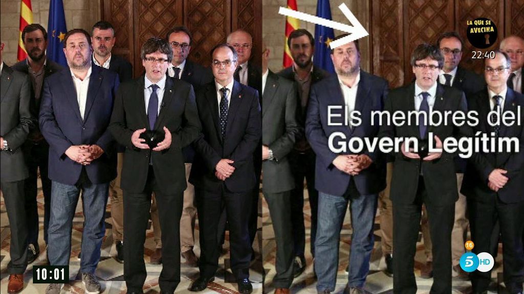 Al 'Govern legítimo' de Puigdemont se le olvida borrar las piernas de Santi Vila