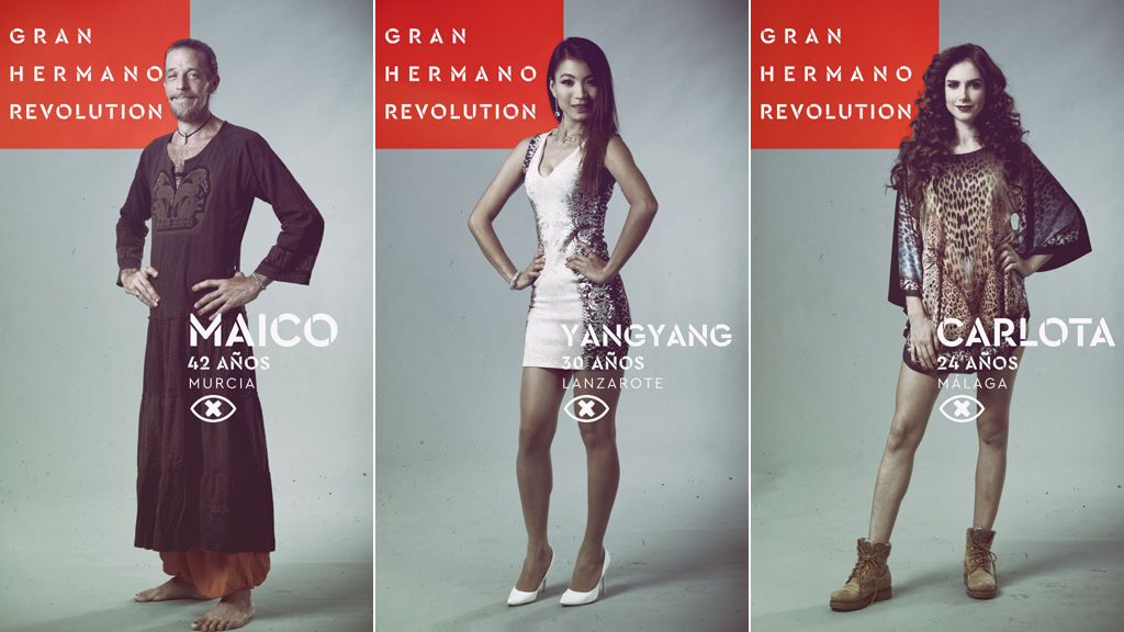 Maico, Yangyang y Carlota, nominados en la undécima gala de 'Gran hermano revolution'.