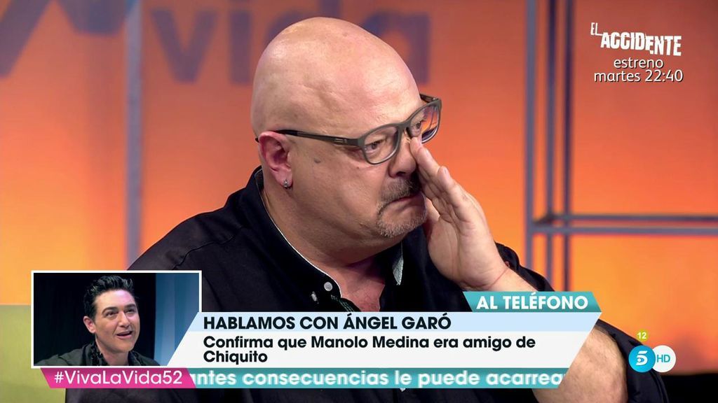 Manolo Medina se derrumba en directo con las palabras de apoyo de Ángel Garó
