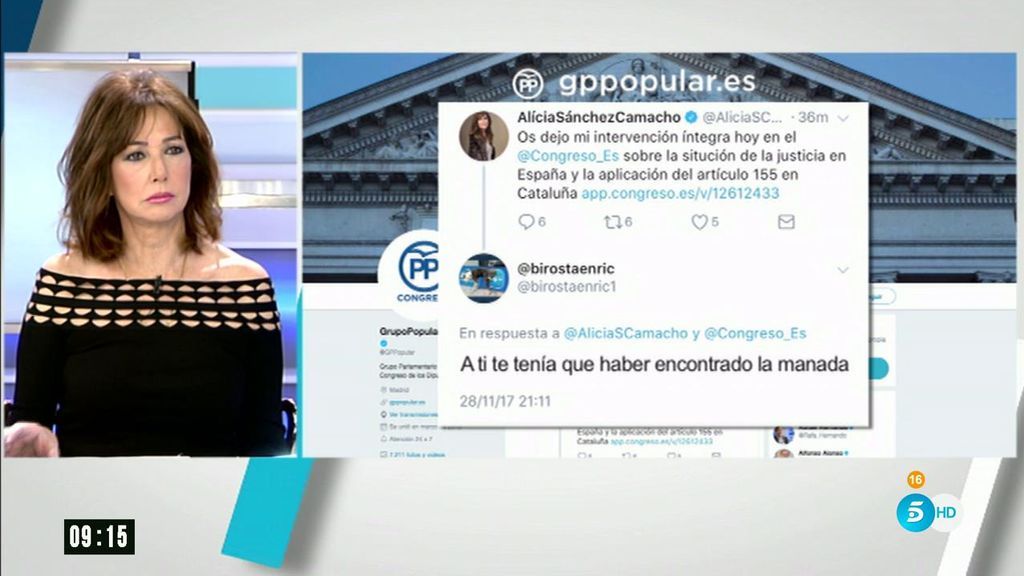 Sánchez-Camacho denuncia a un tuitero que deseaba que le encontrara la 'Manada'