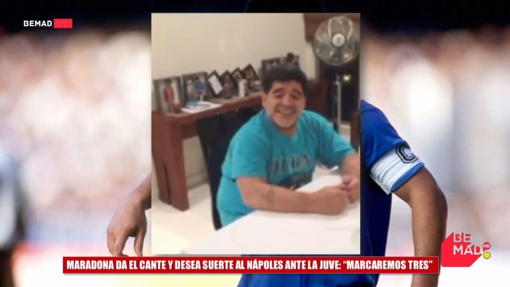 Maradona da el cante: la desafinada canción del 'Pelusa' para desear suerte al Nápoles frente a la Juventus