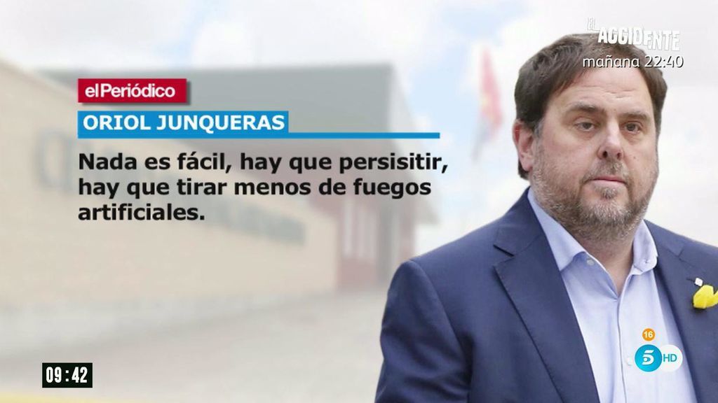 Oriol Junqueras, desde la cárcel: “Nos tenían muchas ganas, tenían claro que nos iban a encarcelar”