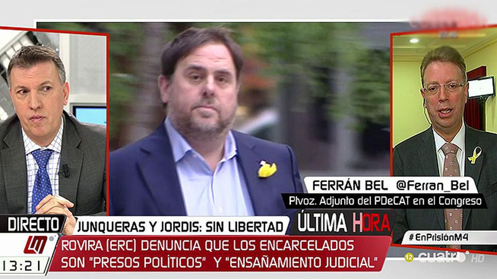 F. Bel (PDeCAT) sobre Junqueras, Forn y los Jordis: "Están prisión provisional por sus ideas"
