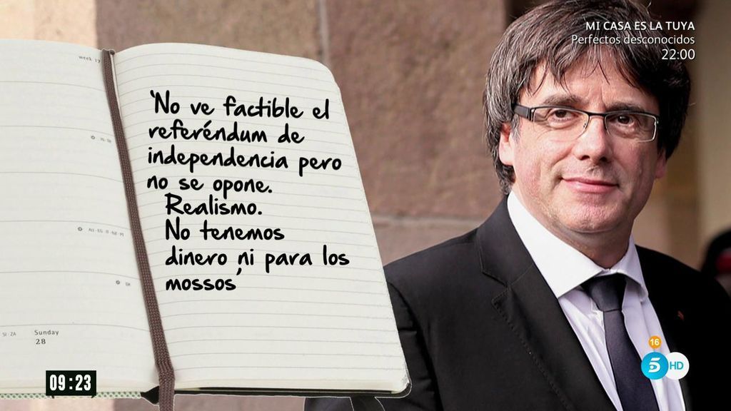 El notario del 'procés' reflejo en su agenda las dudas de Mas y Puigdemont