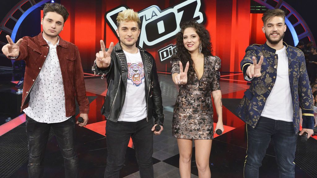 Gabriele, Samuel, Alba y Pedro, semifinalistas de 'la voz 5'.