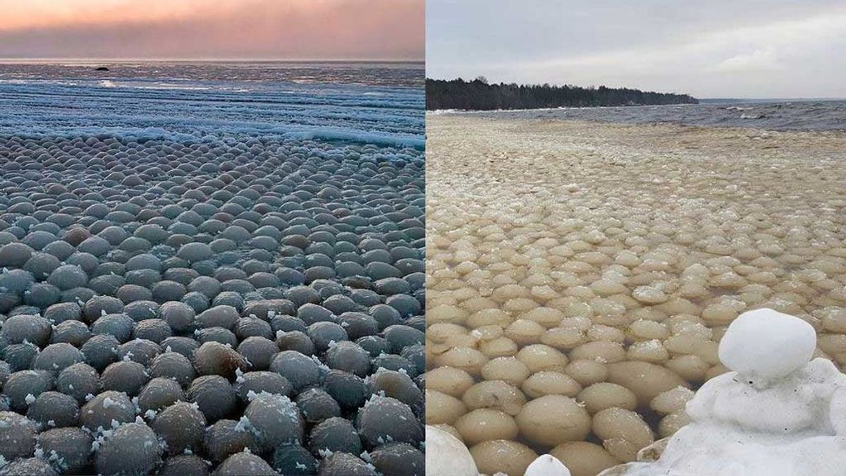 ¿Ves estas bolas de hielo gigantes? Te contamos qué fenómeno 'meteo' las produce