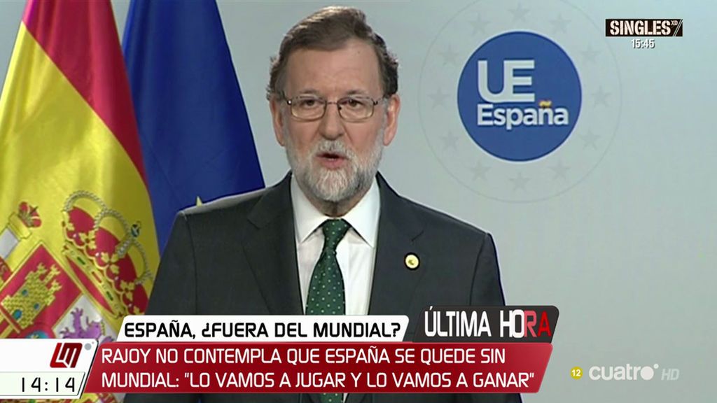 Rajoy contesta a la FIFA: “España irá al Mundial de Rusia y, además, vamos a ganar”