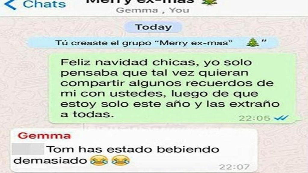Crea un grupo de Whatsapp con todas sus exnovias para desearles 'Feliz Navidad'