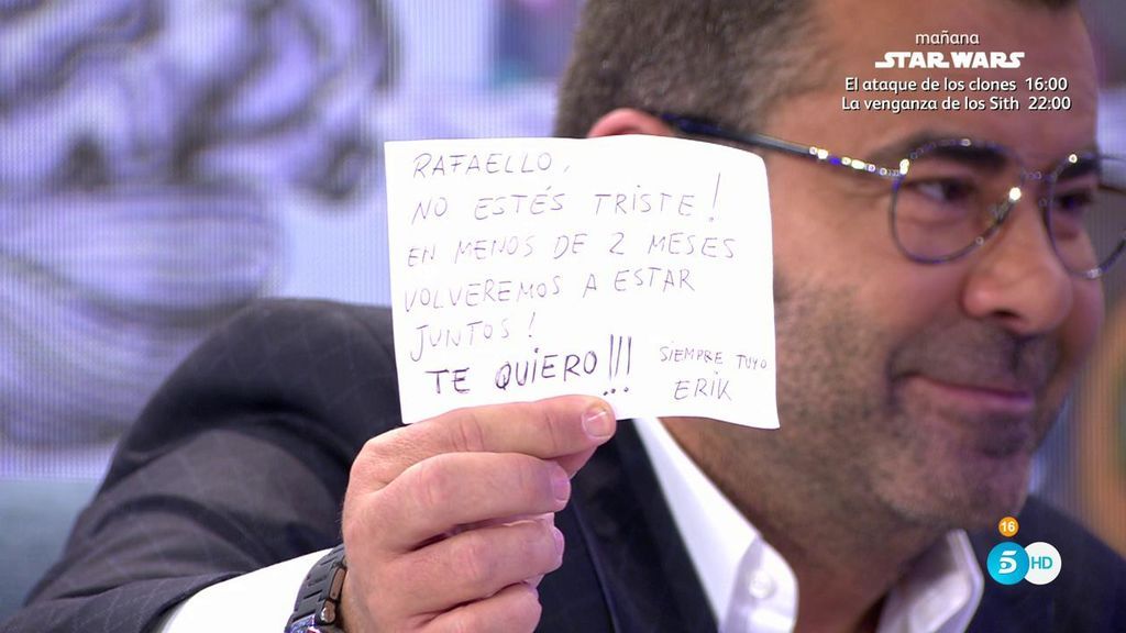 La nota de amor de Erik Putzbach que enamoró definitivamente a Rafael