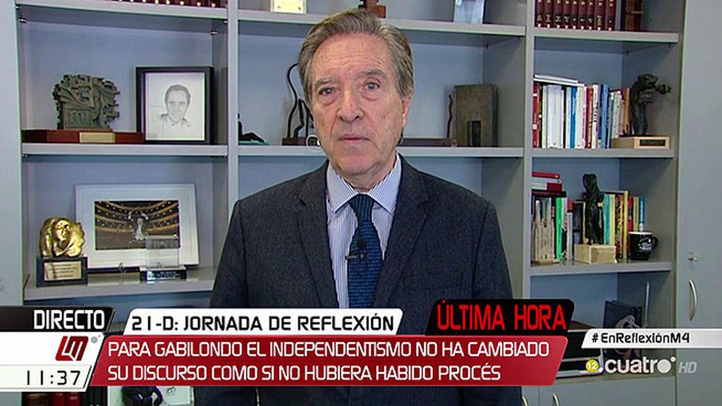 Iñaki Gabilondo, sobre el 21-D: "El resultado, sea cual sea, no va a clarificar prácticamente nada"