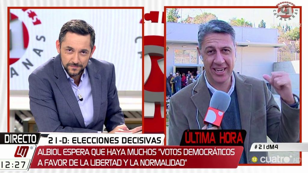Xavier Albiol, sobre la jornada electoral catalana: “No tememos ningún tipo de sorpasso”