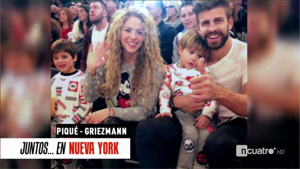 ¡Ternura familiar! Piqué y Shakira, con sus hijos, espectadores de lujo en la NBA