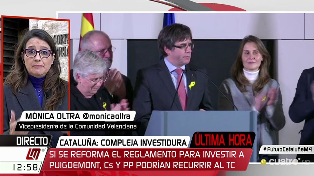 Mónica Oltra (Compromís): “Ni telemáticamente ni nada, Puigdemont no debería ser investido”