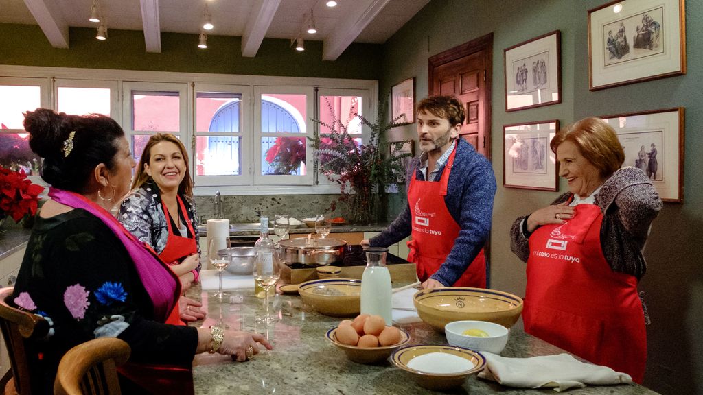 Niña Pastori, Fernando Tejero, Alaska y sus respectivas madres visitan a Bertín Osborne en 'Mi casa es la tuya'.