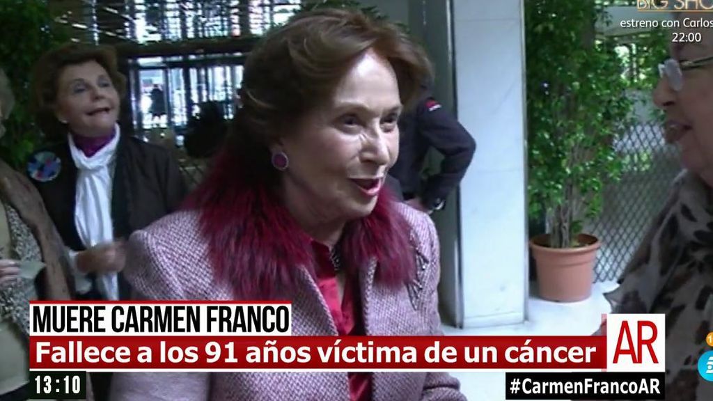 Carmen Franco fallece rodeada de los suyos, a los 91 años víctima de un cáncer que no se trató