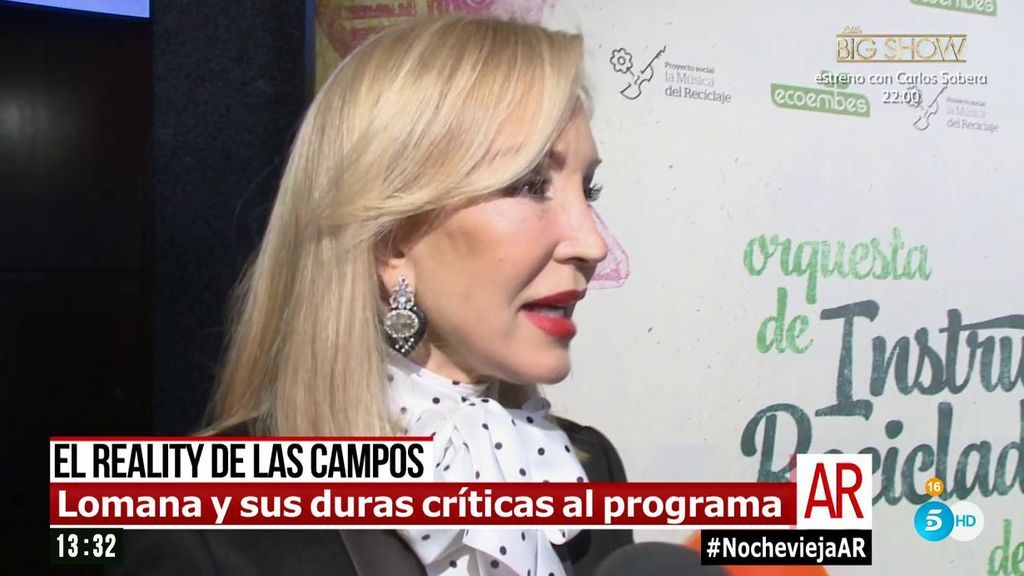 Carmen Lomana, sobre el programa de 'Las Campos': "La fealdad engancha"