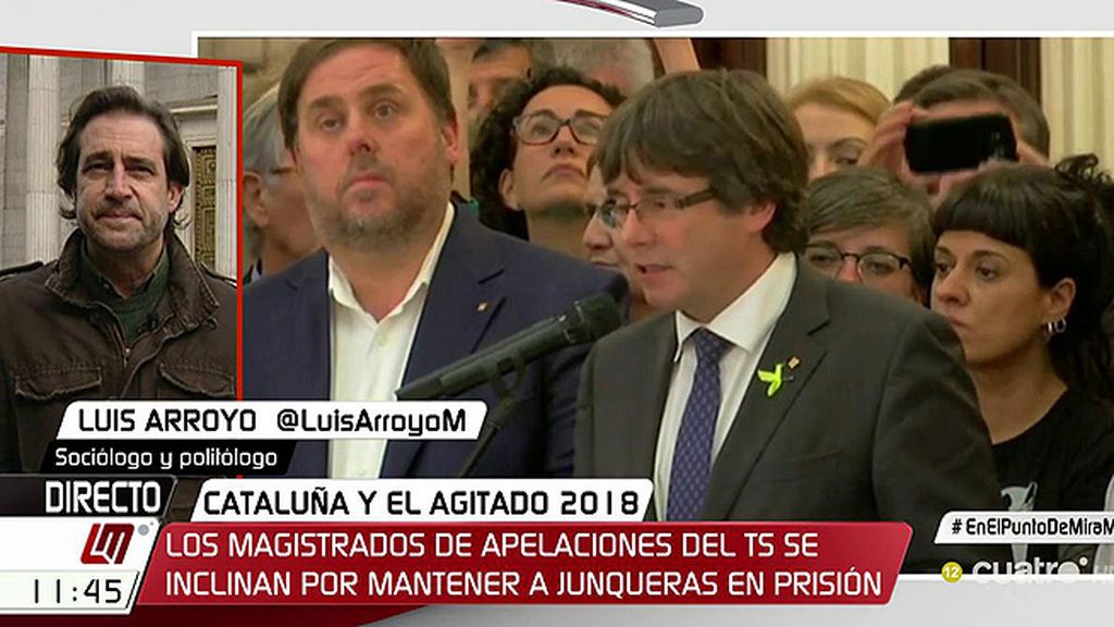 Arroyo: “Hay una batalla cruenta entre Puigdemont y Junqueras por saber quién pudiera ser presidente de la Generalitat”