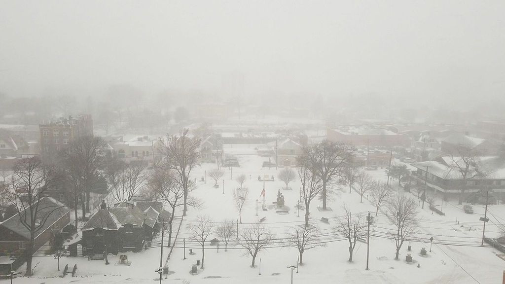 Las temperaturas extremadamente gélidas están congelando de costa a costa todo Estados Unidos. Vista aérea de New Jersey.