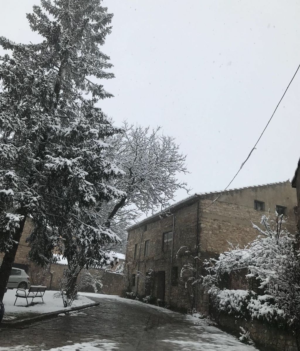 Marinaceli, en Soria, ha amanecido cubierta de nieve