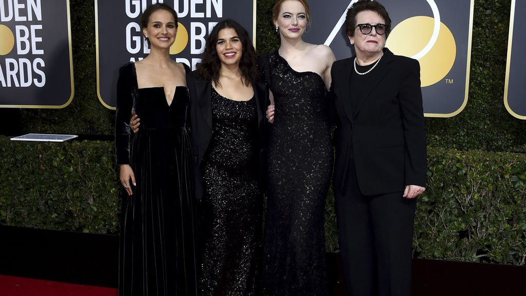 La alfombra 'negra' de los Globos de Oro contra el abuso sexual, foto a foto