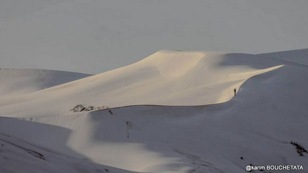 ¡Nieve en el Sahara! Las dunas del desierto se cubren de blanco