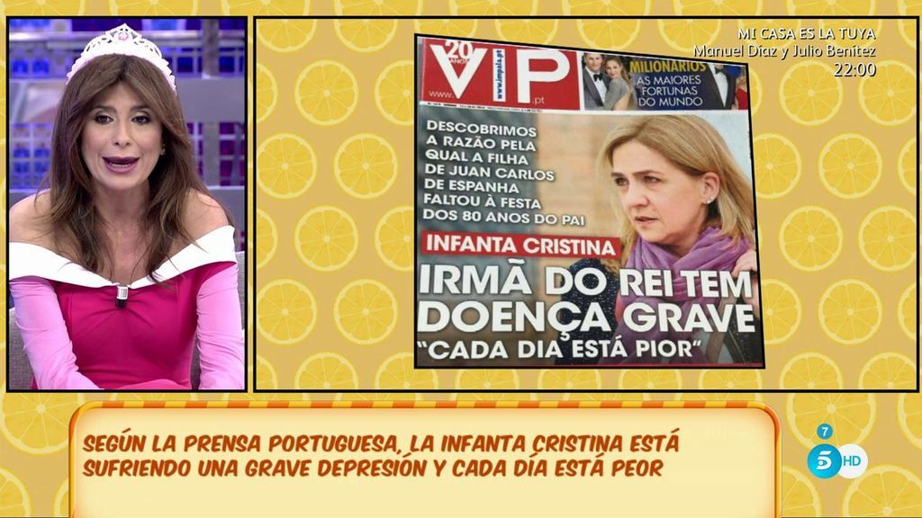 Pilar Eyre desmiente que la Infanta Cristina esté enferma