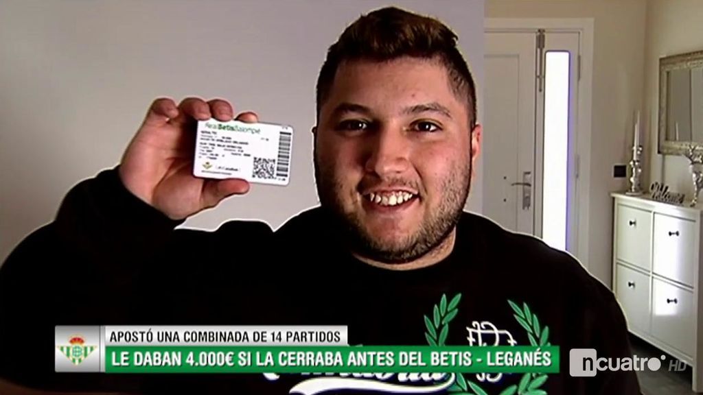 “Invito a Rubén Castro o Joaquín a una juerga” La victoria del Betis le da 9.000 euros en una apuesta de 50 céntimos