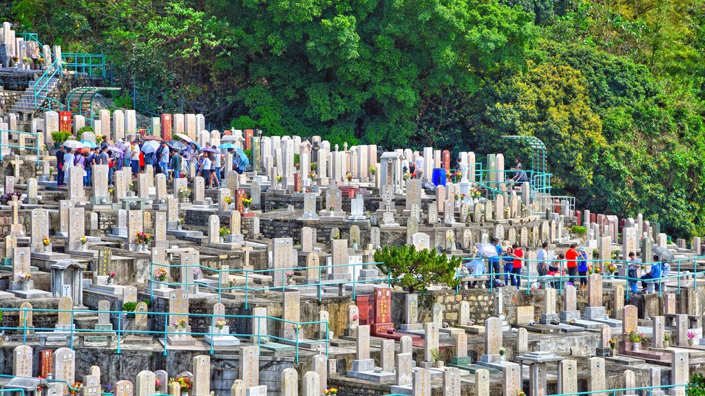 El concurrido cementerio de Hong Kong