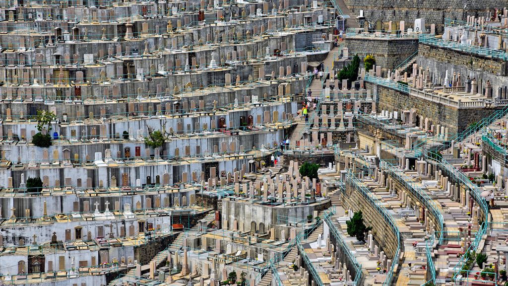 El concurrido cementerio de Hong Kong