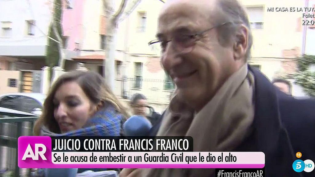 Francis Franco en el banquillo:  se enfrenta a 6 años de cárcel por huir de la Guardia Civil