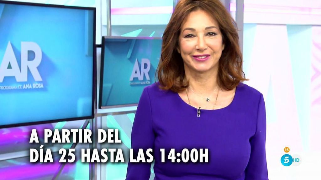 Más directos, entrevistas e investigación: a partir del 25 de enero, Ana Rosa amplía su horario hasta las 14:00 h