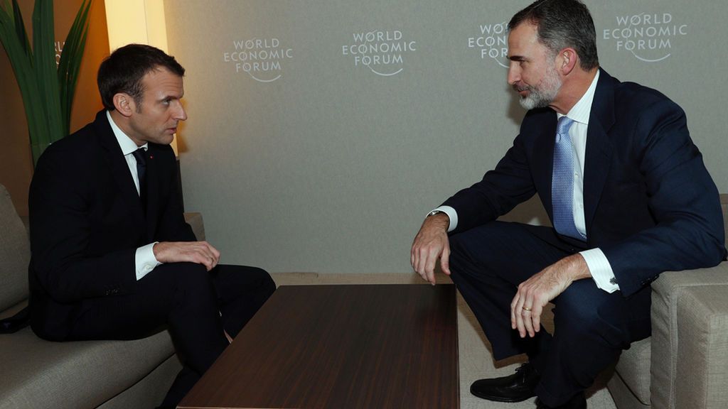 Encuentro con Macron, última actividad de Felipe VI en Davos