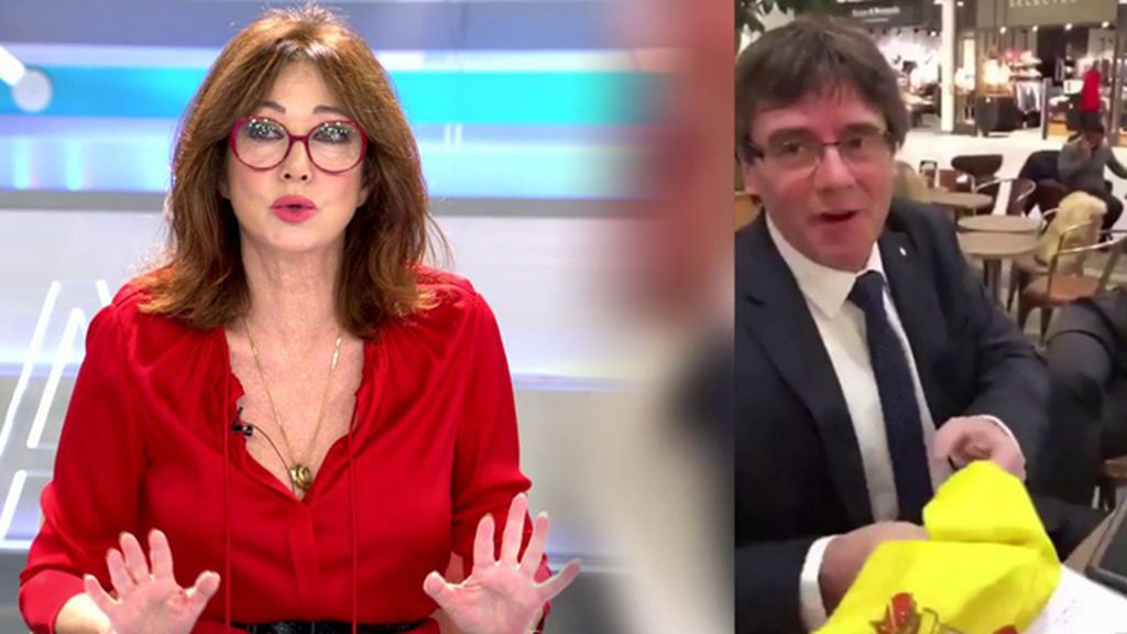 Ana Rosa critica al español que hizo besar la bandera a Puigdemont: "Fue un maleducado"