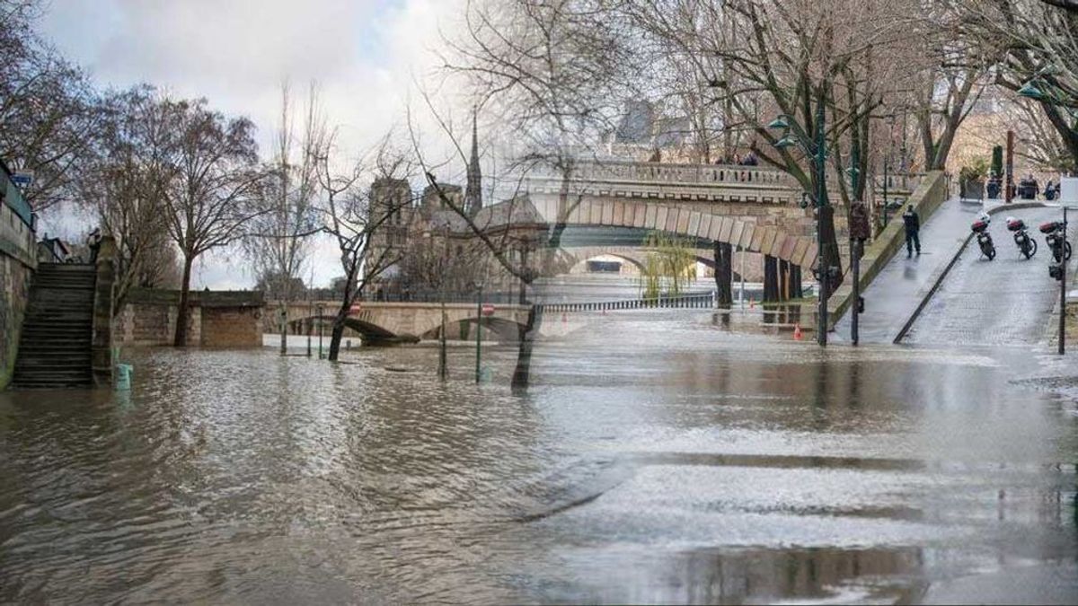 París, a punto de desbordarse: el Sena crece repentinamente e inunda las calles