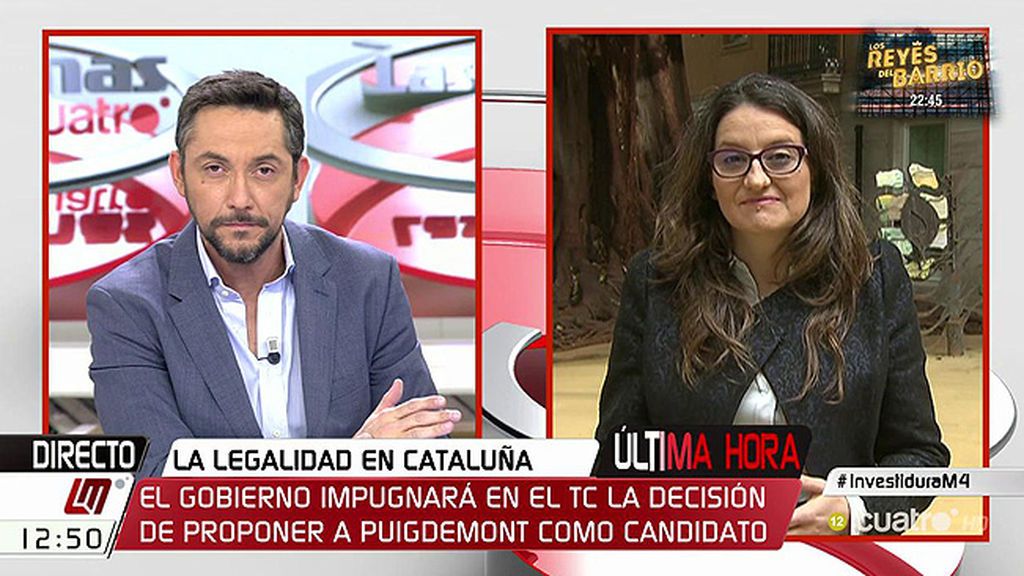 Mónica Oltra: "El tema de Cataluña viene siendo una cortina de humo para tapar la corrupción del Partido Popular"