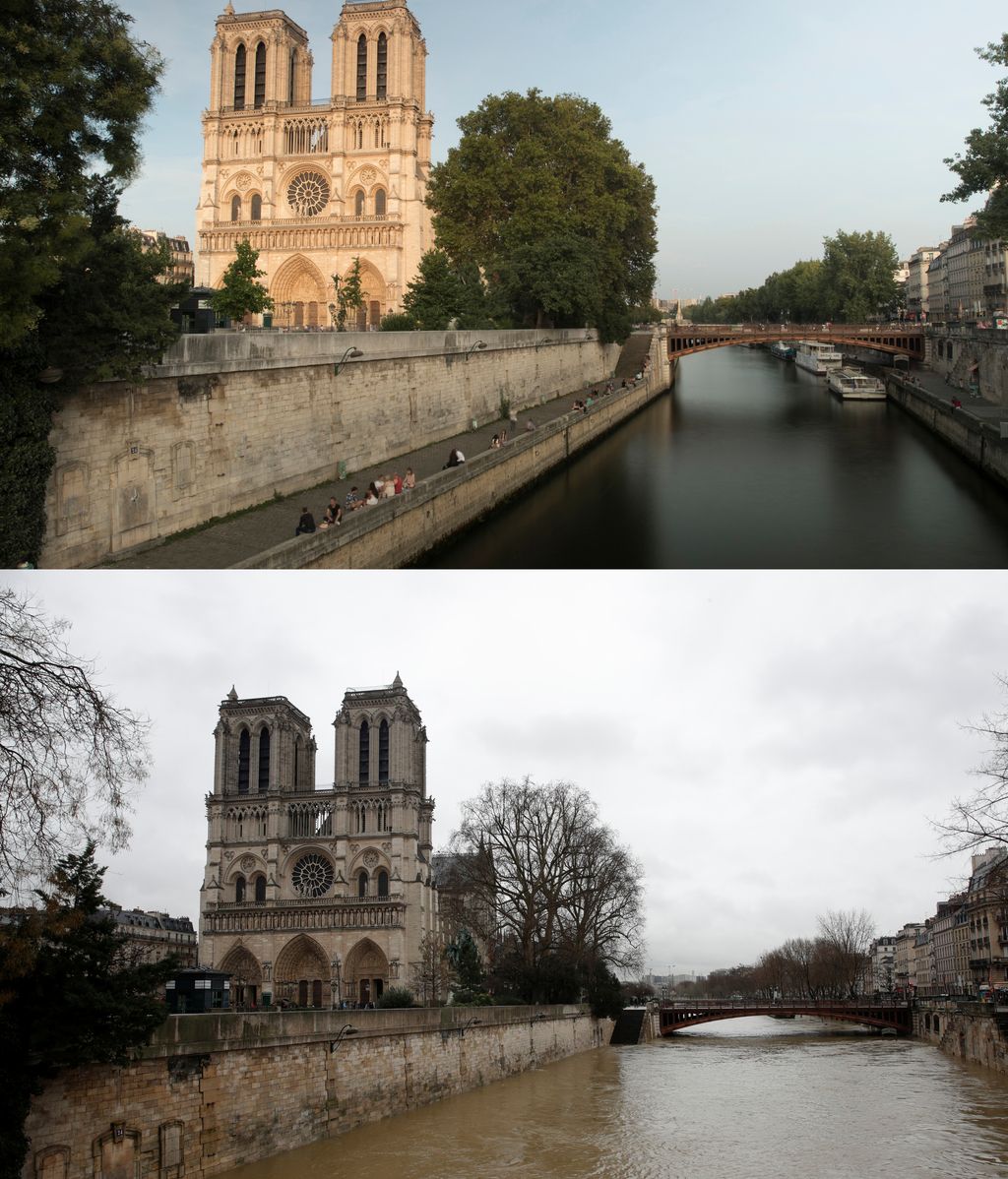 Comparativa de la Catedral de Notre Dame un día normal y ahora