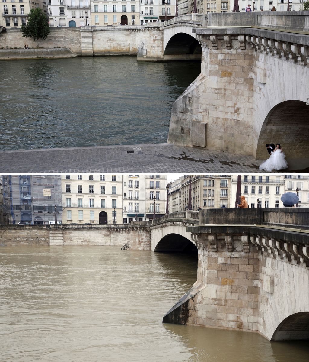 La comparativa entre un puente y otro no tiene color: las calles se han inundado
