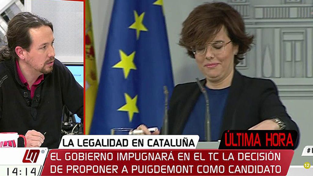 Iglesias: “Soraya Sáenz de Santamaría está tapando con una banderita la corrupción de su partido”